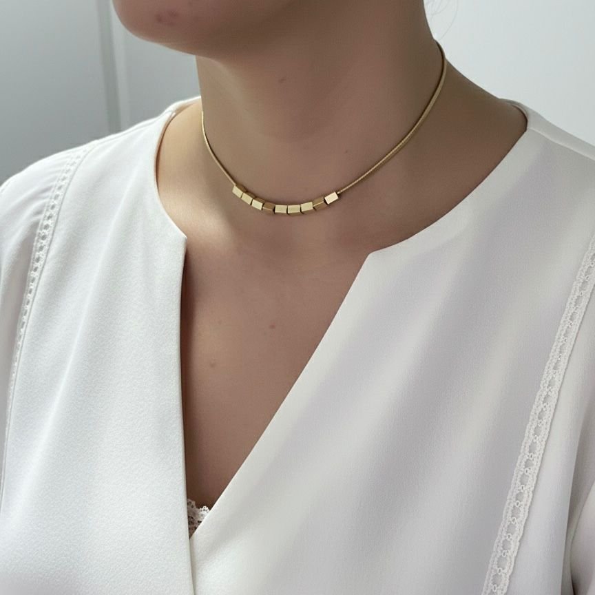 Chocker Malha Com Cubos - Imagem 4