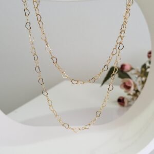 Corrente De Elos De Coração Vazados