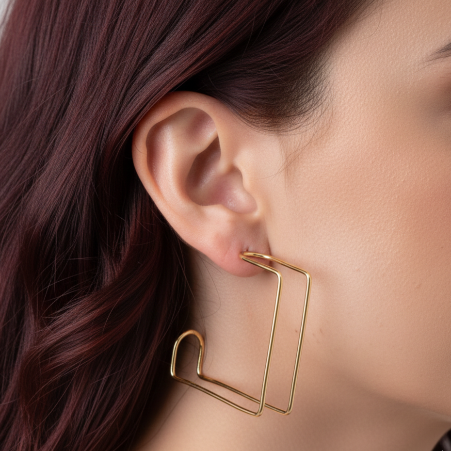 Brinco Argola Quadrada - Imagem 3