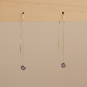 Brinco Fio Passante Com Zircônia