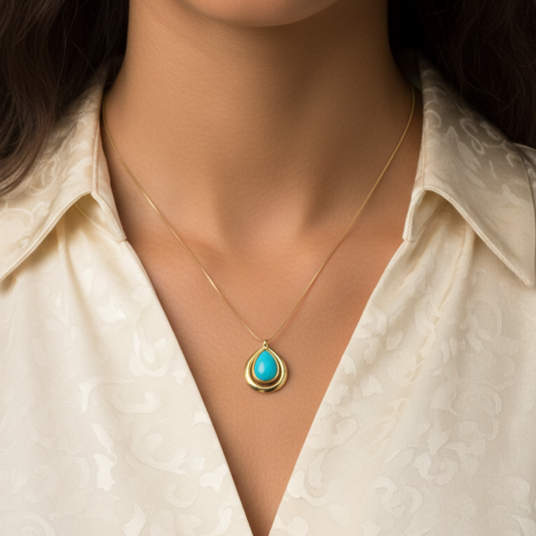 Colar Gota Turquesa - Imagem 3