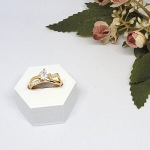 Anel Solitário Haste Cruzada