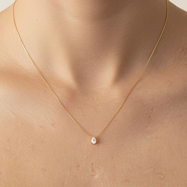 Colar Ponto De Luz Gota - Imagem 3