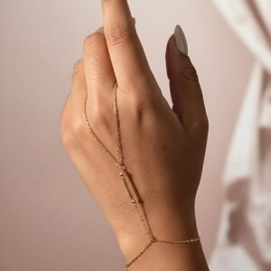 Pulseira Hand Chain Com Barra