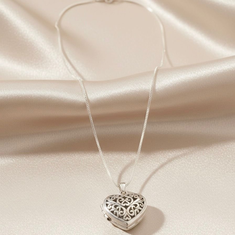 Relicário Coração Em Prata 925 - Imagem 3