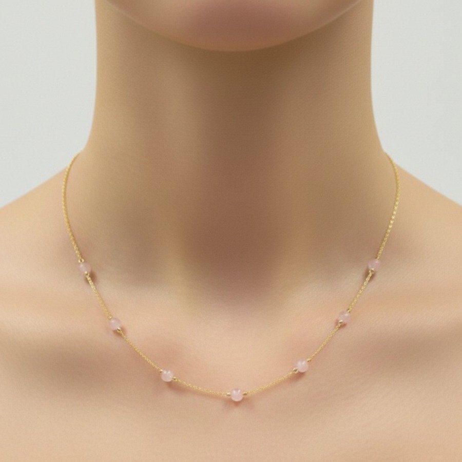 Colar Esferas Rosa Bebê - Imagem 3