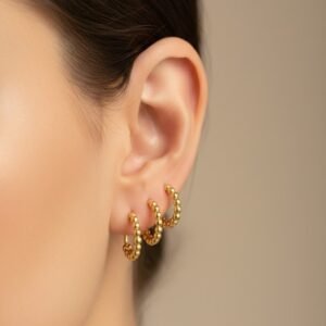 Trio De Argolas De Bolinhas