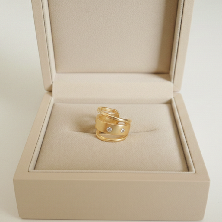 Piercing Fake Triplo Com Zircônias - Imagem 3