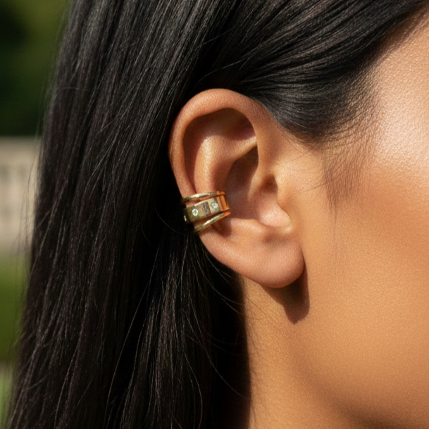 Piercing Fake Triplo Com Zircônias