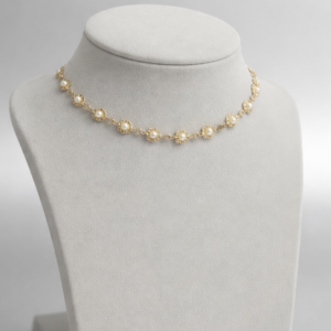 Colar De Pérolas E Florais