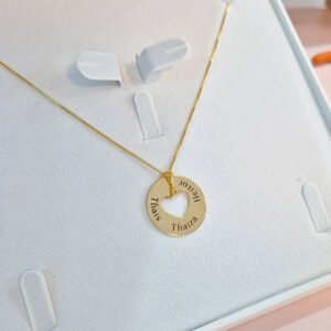 Colar Coração Vazado - Banhado em Ouro 18k