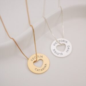 Colar Coração Vazado - Banhado em Prata