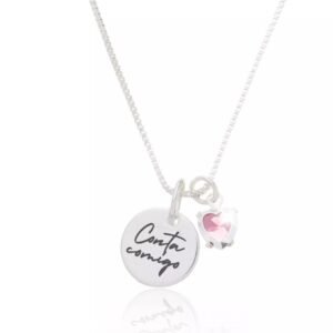 Medalha (M) Redonda Personalizada - Banhado em Prata