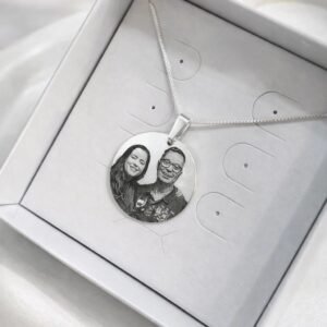 Medalha (G) Redonda Personalizada - Banhado em Prata