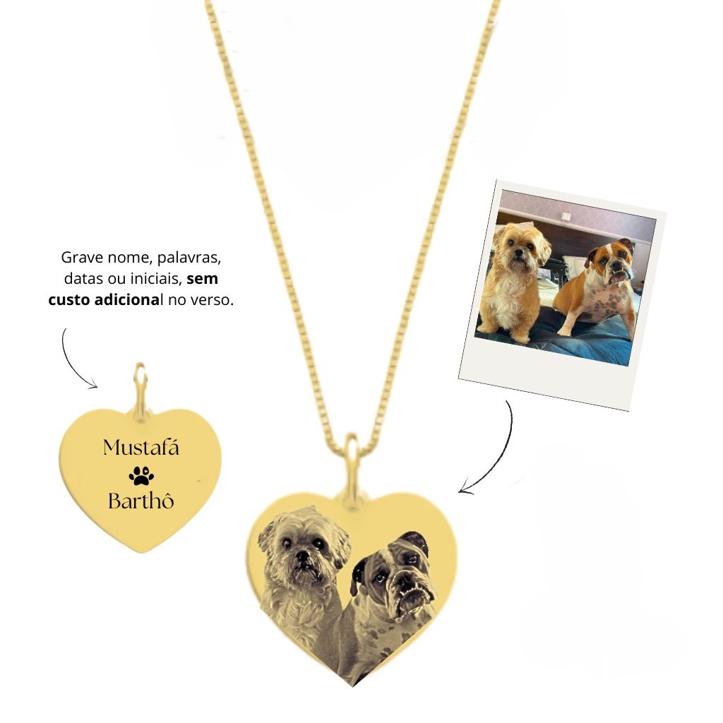Colar Personalizado Coração - Banhado em Ouro 18k - Imagem 3