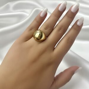 Anel Regulável Bombê - Banhado em Ouro 18k