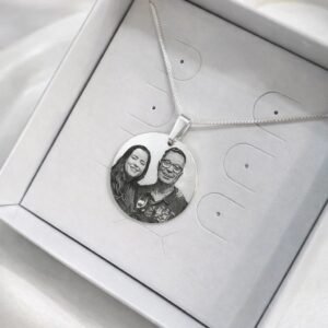 Medalha (G) Redonda Personalizada - Banhado em Prata